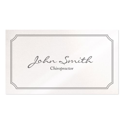 Classic White Frame Chiropractor Business Card (front side)