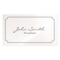 Classic White Frame Parasitology Business Card