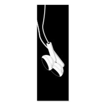 Classic White Headphone Bookmark Business Cards