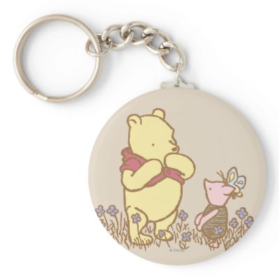 Classic Winnie the Pooh and Piglet 3 keychains