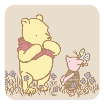 Classic Winnie the Pooh and Piglet 3 stickers