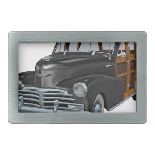 Classic Woody in Black Rectangular Belt Buckle | Zazzle