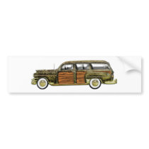 Classic Woody Station wagon Bumper Sticker