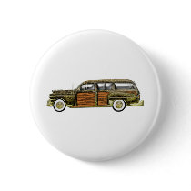 Classic Woody Station wagon Button