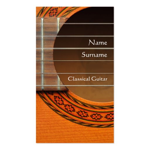 Classical Guitar business card (front side)