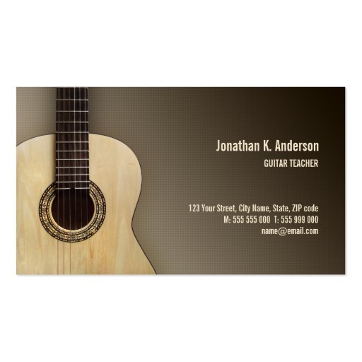 Classical Guitar business card (front side)