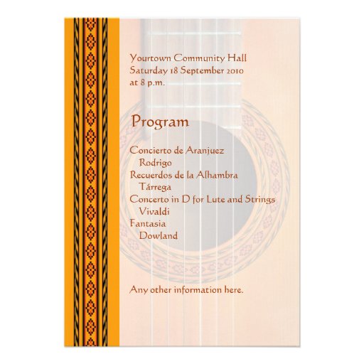 Classical Guitar Recital Invitation