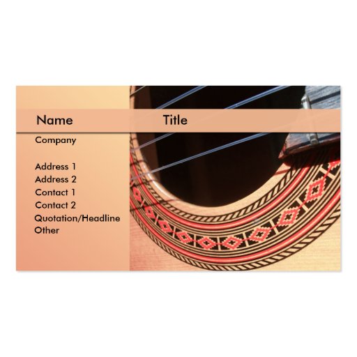 classical guitar teacher business card template (front side)