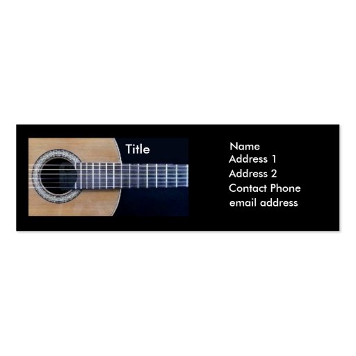 Classical Guitarist Business Card Templates (front side)