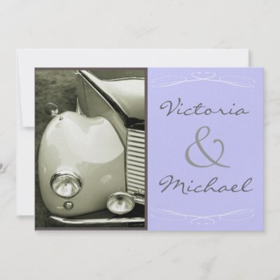Fully Customizable Classical Vintage Motor Designer Wedding Invitations