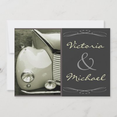 Classical Vintage Motor Wedding Custom Announcements by GallerySeven