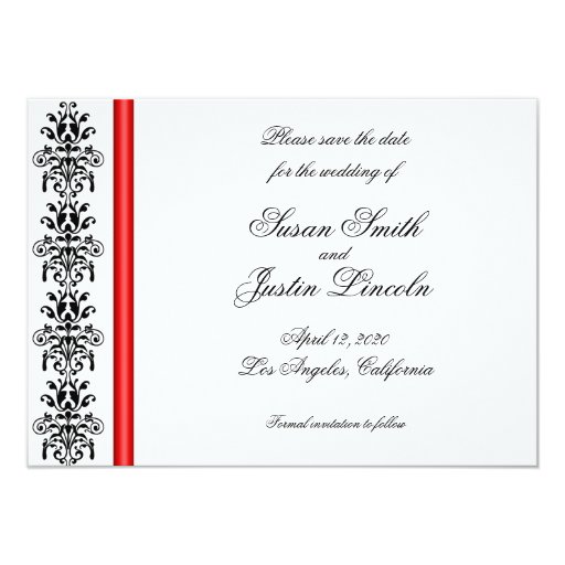 Classico Red Save The Date Card