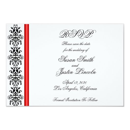 Classico Red Save The Date Card