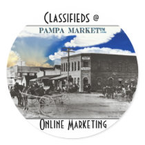 Classifieds @ PampaMarket.Com, Online Marketing Round Sticker