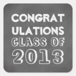 Classroom chalkboard graduation class of gift tag square stickers