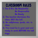 CLASSROOM  RULES, 1. The 3 R's: Be Respectful  ... posters