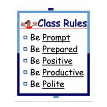 Classroom Rules: 5 P's posters