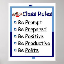 Classroom Rules: 5 P's Poster