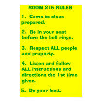 Classroom Rules posters