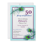 Classy and Contemporary Peacock Feathers Custom Invitations