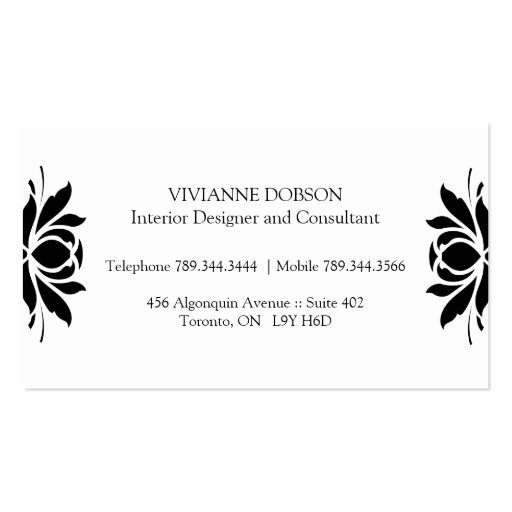 Classy and Elegant Floral Business Cards (back side)