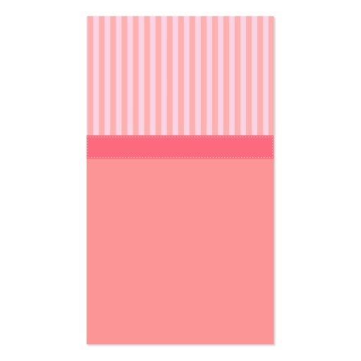 Classy and Elegant, Pink Stripes Background Business Card (back side)