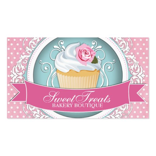 Classy and Modern Cupcake Business Cards (front side)