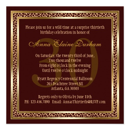 Classy Animal Print Invite [Giraffe Brown 1]