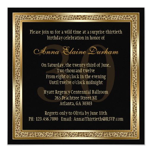Classy Animal Print Invite [Leopard - Black]