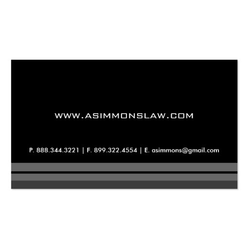 Classy Attorney Business Card (back side)