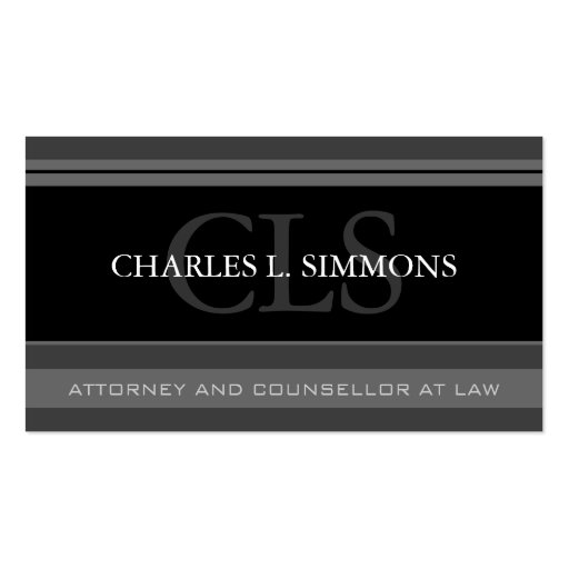 Classy Attorney Business Card (front side)
