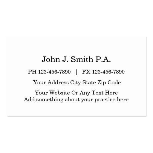 Classy Attorney Business Cards (back side)