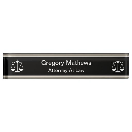 Classy Attorney Executive Desk Name Plates Zazzle