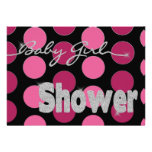 Classy Baby Girl Shower Invitation - Polka Dot/Mod
