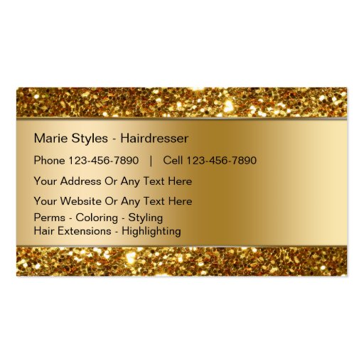 Classy Beauty Hairdresser Business Cards (back side)
