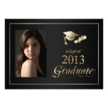 Classy Black and Gold 2013 Graduate Photo Invite