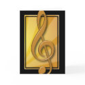 Classy Black and Gold Treble Clef Card card