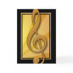 Classy Black and Gold Treble Clef Card card