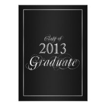 Classy Black and Silver 2013 Graduate Invitation