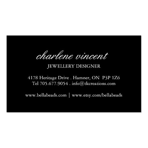 Classy Black and White Business Cards (back side)