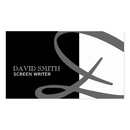 Classy Black and White Business Cards (front side)