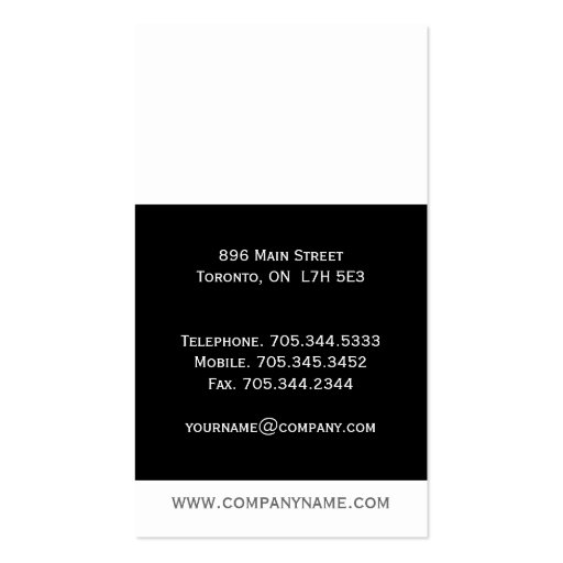 Classy Black and White Business Cards (back side)