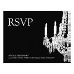 Classy black and White Chandelier RSVP Cards Custom Announcements