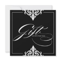 Classy Black and White Gift Certificate Personalized Announcements