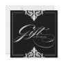 Classy Black and White Gift Certificate Personalized Announcements