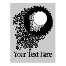 Classy Black And White Ornate Pattern Postcard