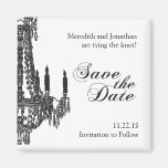 Classy Black and White Save the Date Magnet
