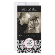 Classy Black and White Save the Date Photocard Customized Photo Card