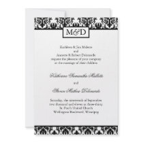 Classy Black and White Wedding Invitation