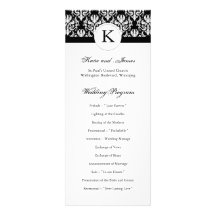Classy Black and White Wedding Program Personalized Announcements
